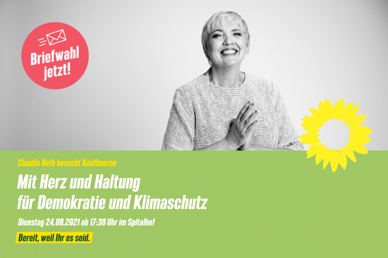Mit Herz und Haltung für Demokratie und Klimaschutz – Claudia Roth besucht Kaufbeuren