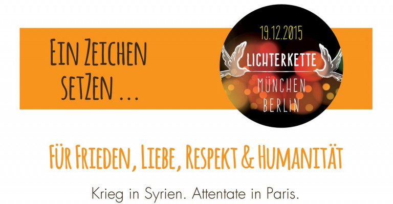 Lichterkette München-Berlin am 19.12.2015.