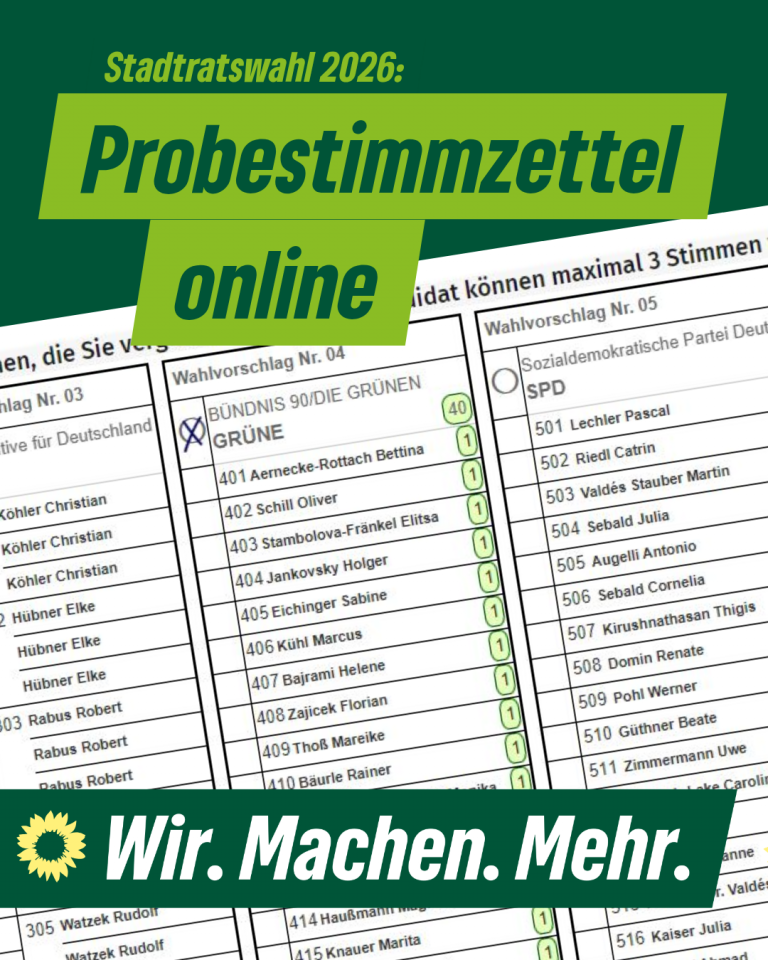 Stadtratswahl 2026: Probestimmzettel online