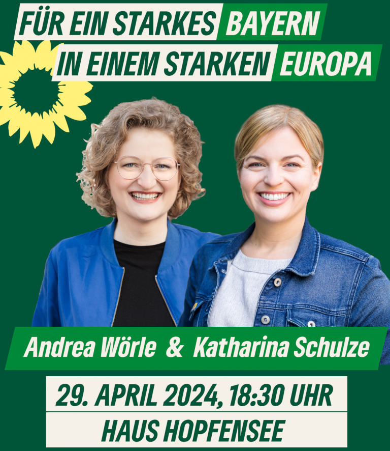 Katharina Schulze und Europakandidatin Andi Wörle in Hopfen am See