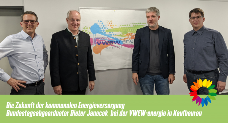 Bundestagsabgeordneter Dieter Janecek zum Austausch bei der VWEW-energie in Kaufbeuren